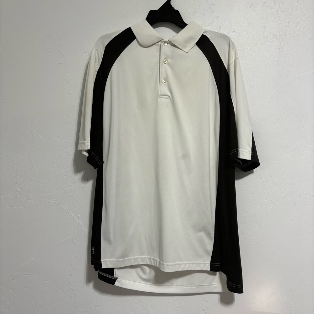 Ping Performance Mens Large Short Sleeve Golf Polo White Black